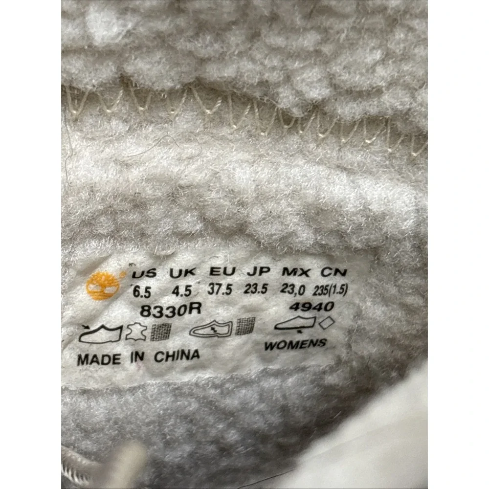 EUC Timberland Women's 6.5 M Waterproof Roll Fold-Down Teddy Fleece Brown 8330R